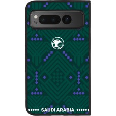 Coque Google Pixel Fold - Silicone rigide noir Maillot de football Arabie saoudite 2026 personnalisable