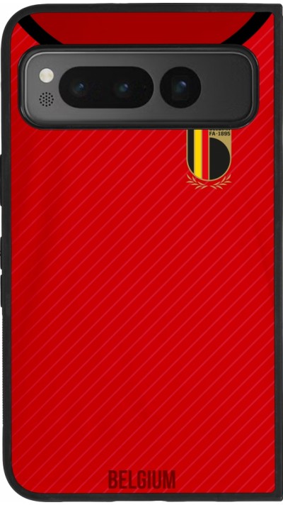 Google Pixel Fold Case Hülle - Silikon schwarz Belgien 2022 personalisierbares Fußballtrikot