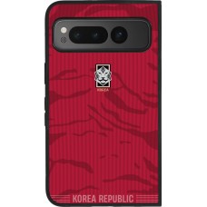 Coque Google Pixel Fold - Silicone rigide noir Maillot de football Corée du Sud 2026 personnalisable