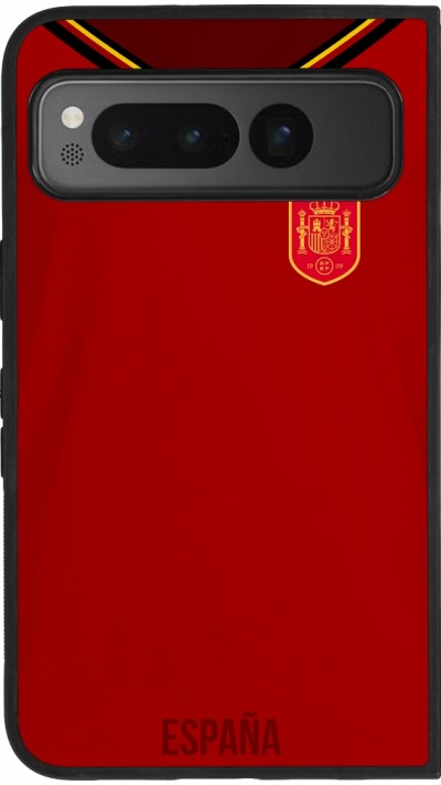 Google Pixel Fold Case Hülle - Silikon schwarz Spanien 2022 personalisierbares Fußballtrikot