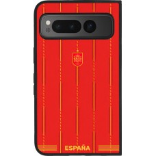 Coque Google Pixel Fold - Silicone rigide noir Maillot de football Espagne 2026 personnalisable