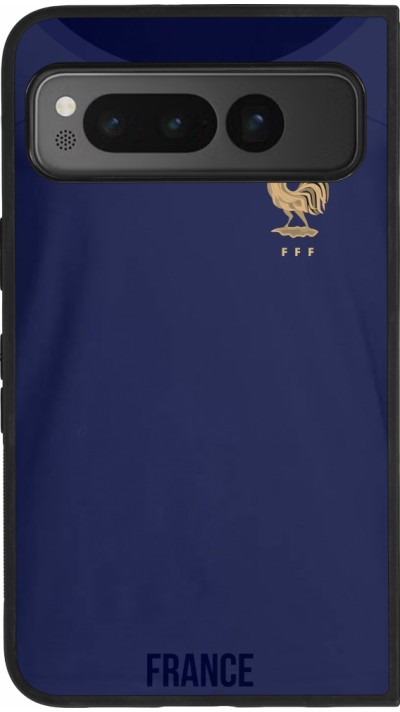Google Pixel Fold Case Hülle - Silikon schwarz Frankreich 2022 personalisierbares Fussballtrikot