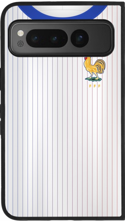 Google Pixel Fold Case Hülle - Silikon schwarz Frankreich Away personalisierbares Fussballtrikot