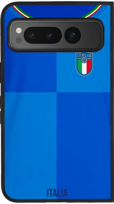 Google Pixel Fold Case Hülle - Silikon schwarz Italien 2022 personalisierbares Fußballtrikot