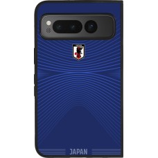 Coque Google Pixel Fold - Silicone rigide noir Maillot de football Japon 2026 personnalisable