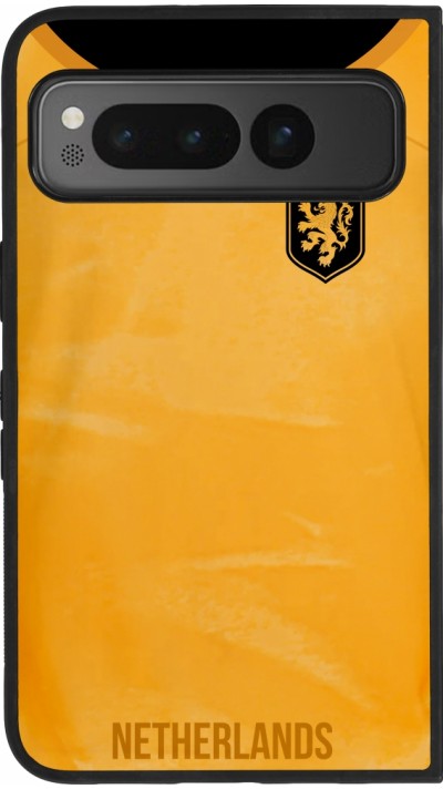 Google Pixel Fold Case Hülle - Silikon schwarz Holland 2022 personalisierbares Fußballtrikot