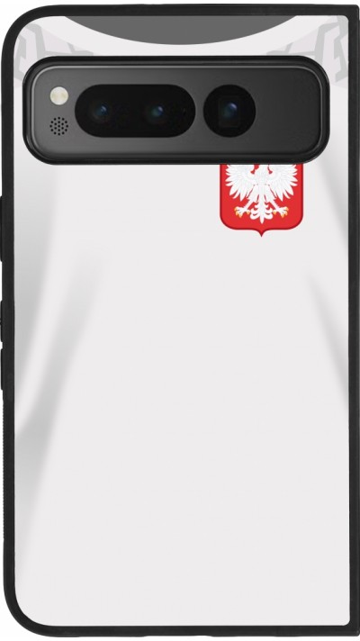 Google Pixel Fold Case Hülle - Silikon schwarz Polen 2022 personalisierbares Fussballtrikot