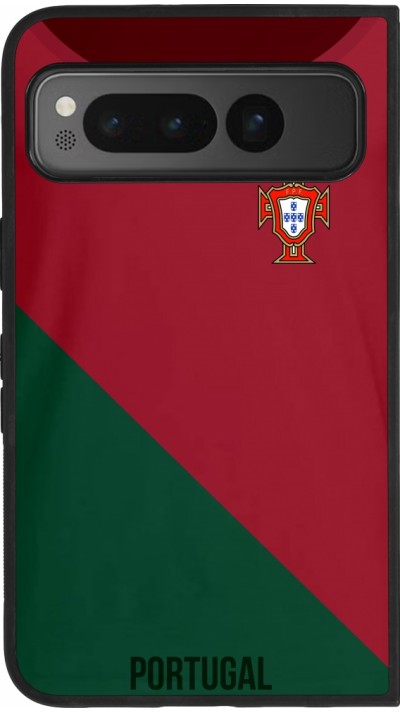 Google Pixel Fold Case Hülle - Silikon schwarz Fussballtrikot Portugal2022