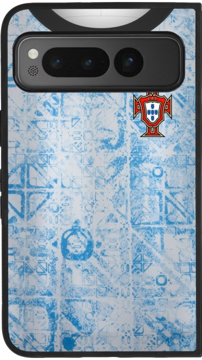 Google Pixel Fold Case Hülle - Silikon schwarz Portugal Away personalisierbares Fussballtrikot