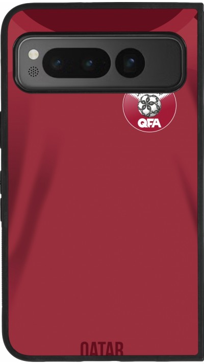 Google Pixel Fold Case Hülle - Silikon schwarz Katar 2022 personalisierbares Fussballtrikot