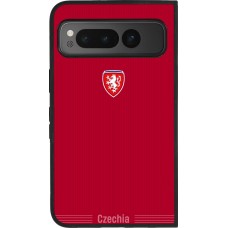 Coque Google Pixel Fold - Silicone rigide noir Maillot de football Répuplique Tchèque 2026 personnalisable