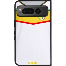 Coque Google Pixel Fold - Silicone rigide noir Maillot de football Senegal 2022 personnalisable