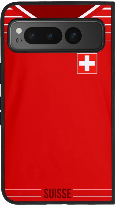 Google Pixel Fold Case Hülle - Silikon schwarz Football shirt Switzerland 2022