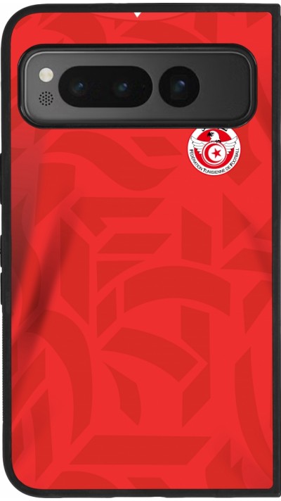 Coque Google Pixel Fold - Silicone rigide noir Maillot de football Tunisie 2022 personnalisable