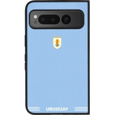 Coque Google Pixel Fold - Silicone rigide noir Maillot de football Uruguay 2026 personnalisable