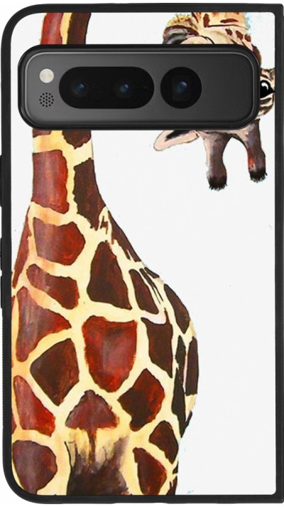 Google Pixel Fold Case Hülle - Silikon schwarz Giraffe Fit