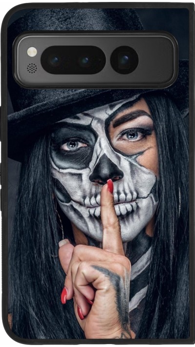 Google Pixel Fold Case Hülle - Silikon schwarz Halloween 18 19