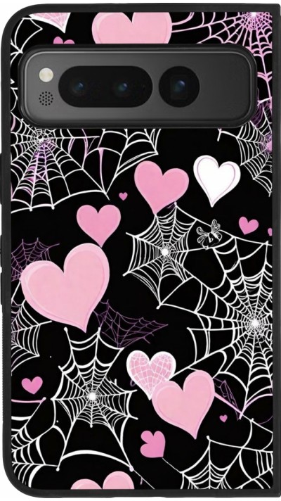 Google Pixel Fold Case Hülle - Silikon schwarz Halloween 2024 girly