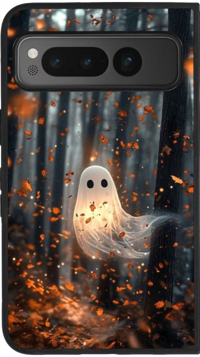 Google Pixel Fold Case Hülle - Silikon schwarz Halloween 2025 Ghost in the forest