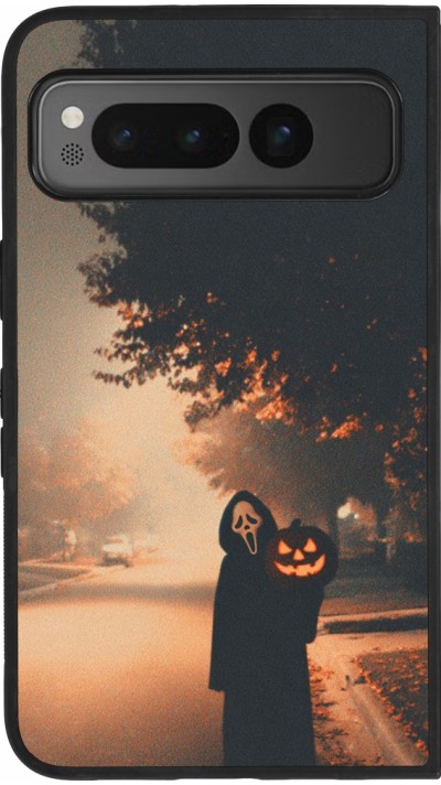 Google Pixel Fold Case Hülle - Silikon schwarz Halloween 2025 Scream