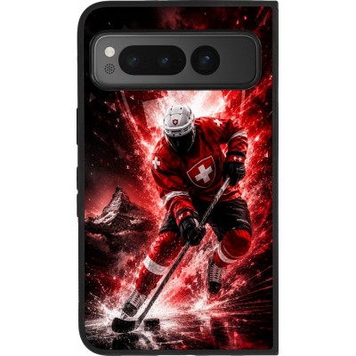Coque Google Pixel Fold - Silicone rigide noir Hockey World Championship Player