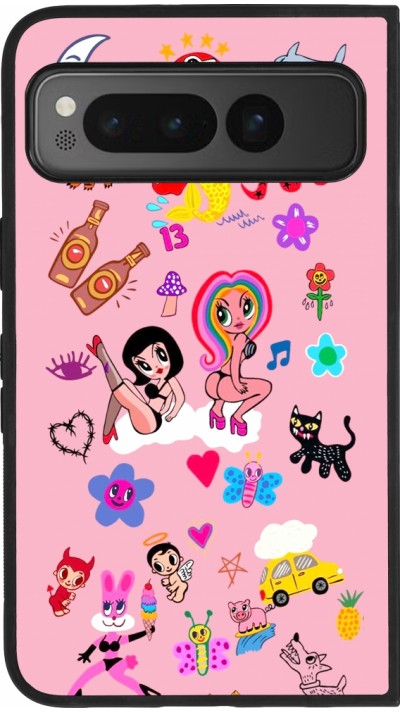 Google Pixel Fold Case Hülle - Silikon schwarz Karol G La Bichota Manana Sera Bonito