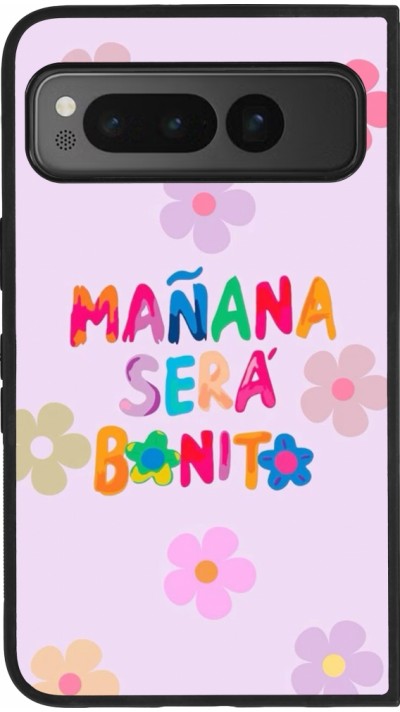 Google Pixel Fold Case Hülle - Silikon schwarz Karol G Manana sera bonito