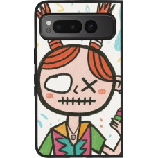 Google Pixel Fold Case Hülle - Silikon schwarz Little Girl Sketch