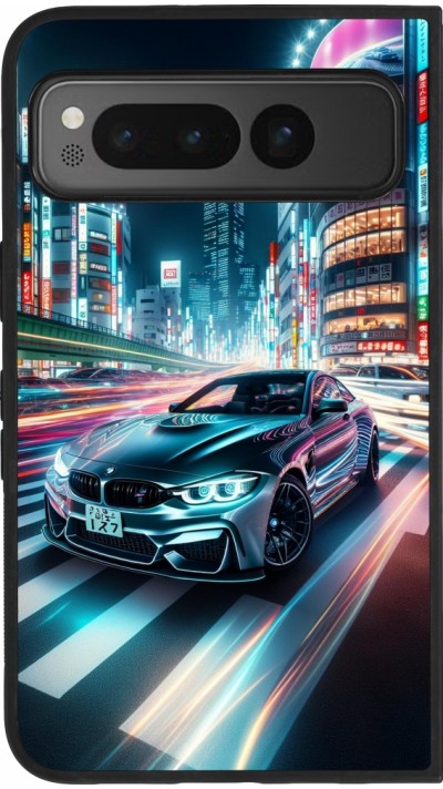 Google Pixel Fold Case Hülle - Silikon schwarz BMW M4 Tokio Nacht