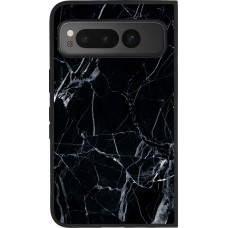 Google Pixel Fold Case Hülle - Silikon schwarz Marble Black 01