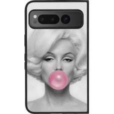 Coque Google Pixel Fold - Silicone rigide noir Marilyn Bubble