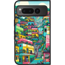 Google Pixel Fold Case Hülle - Silikon schwarz Medellin Comuna 13 Kunst