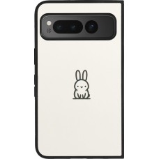 Google Pixel Fold Case Hülle - Silikon schwarz Minimal Häschen Süße