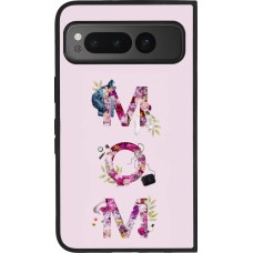 Coque Google Pixel Fold - Silicone rigide noir Mom 2024 girly mom