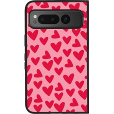 Coque Google Pixel Fold - Silicone rigide noir Mom 2024 petits coeurs