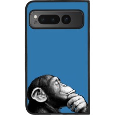 Coque Google Pixel Fold - Silicone rigide noir Monkey Pop Art