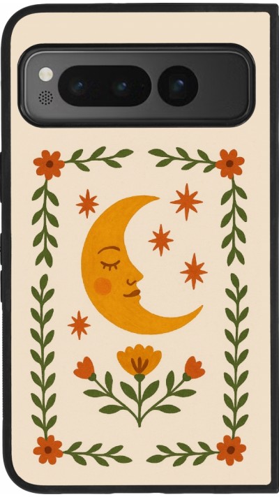 Google Pixel Fold Case Hülle - Silikon schwarz Half moon stamp 2026