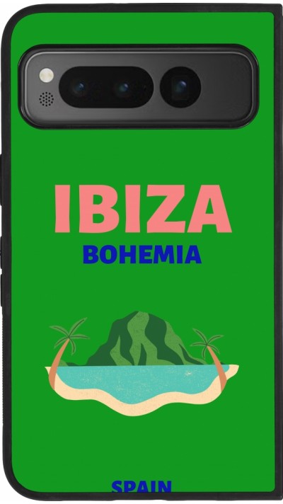 Coque Google Pixel Fold - Silicone rigide noir Pop Summer Destination Ibiza
