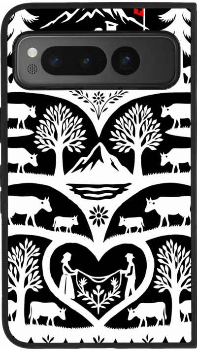 Coque Google Pixel Fold - Silicone rigide noir Poya Suisse 2 noir