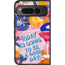 Coque Google Pixel Fold - Silicone rigide noir Preppy Today is Going to be a good day