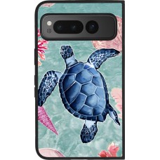 Google Pixel Fold Case Hülle - Silikon schwarz Preppy Turtle