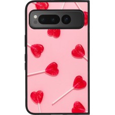 Coque Google Pixel Fold - Silicone rigide noir Saint Valentines Day 26 Lollipop