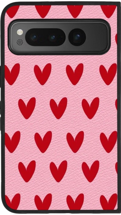 Coque Google Pixel Fold - Silicone rigide noir Saint Valentines Day 26 Pattern heart