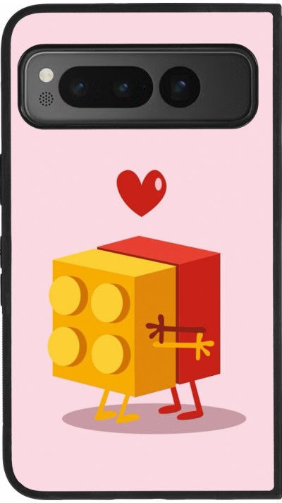 Coque Google Pixel Fold - Silicone rigide noir Saint Valentines Day 26 Puzzle