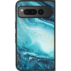 Google Pixel Fold Case Hülle - Silikon schwarz Sea Foam Blue