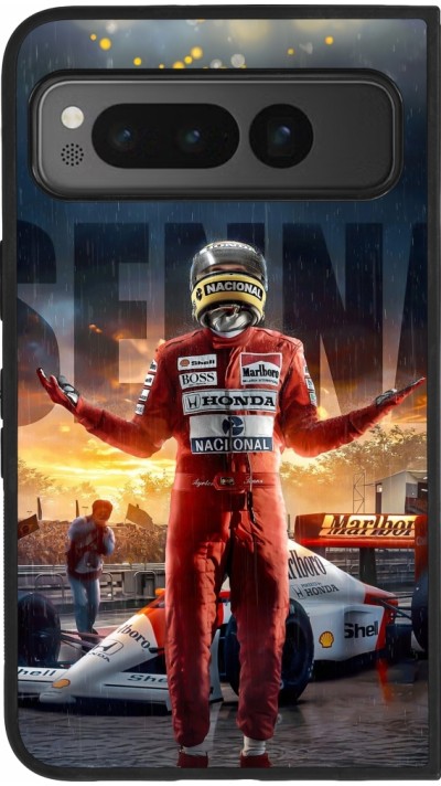 Coque Google Pixel Fold - Silicone rigide noir Senna The King of Rain