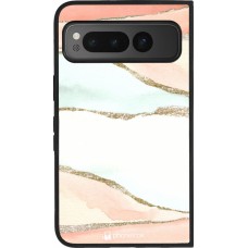 Google Pixel Fold Case Hülle - Silikon schwarz Shimmering Orange