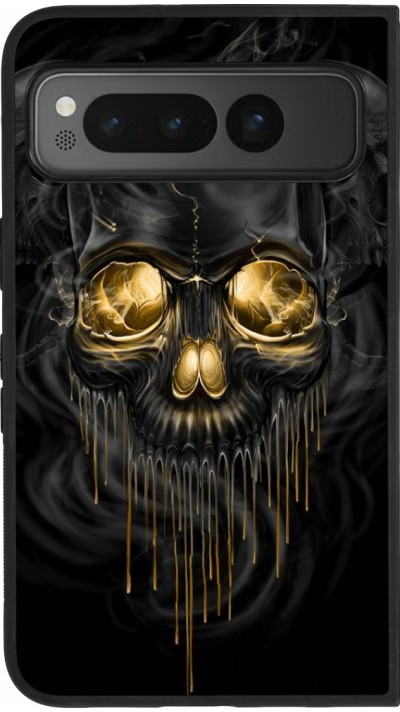 Coque Google Pixel Fold - Silicone rigide noir Skull 02
