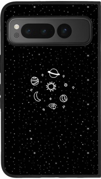 Coque Google Pixel Fold - Silicone rigide noir Space Doodle