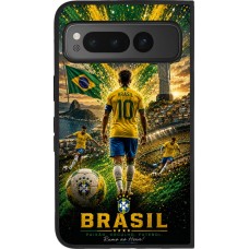 Google Pixel Fold Case Hülle - Silikon schwarz Fussball Brasilien splash 2026